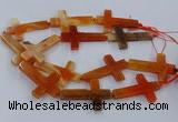 CAG9628 15.5 inches 32*48mm - 35*50mm cross dragon veins agate beads