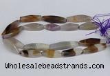 CAG9636 15.5 inches 12*45mm - 12*50mm freeform agate beads