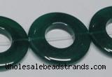 CAG965 15.5 inches 30mm donut green agate gemstone beads wholesale