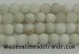 CAG9700 15.5 inches 4mm round matte grey agate beads wholesale