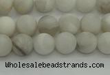 CAG9701 15.5 inches 6mm round matte grey agate beads wholesale