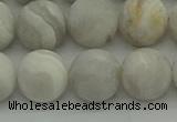 CAG9704 15.5 inches 12mm round matte grey agate beads wholesale