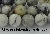 CAG9733 15.5 inches 10mm round black & white agate beads wholesale