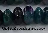 CAG9767 15.5 inches 8*16mm faceted rondelle agate gemstone beads