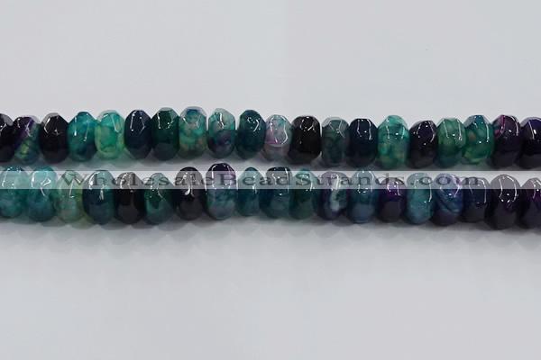 CAG9767 15.5 inches 8*16mm faceted rondelle agate gemstone beads