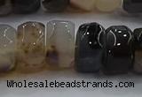 CAG9775 15.5 inches 8*16mm faceted rondelle agate gemstone beads