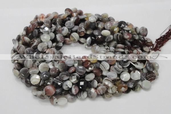 CAG978 15.5 inches 16mm faceted coin botswana agate beads wholesale