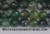 CAG9824 15.5 inches 6mm faceted round moss agate beads