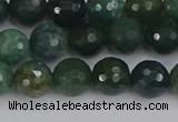 CAG9825 15.5 inches 8mm faceted round moss agate beads