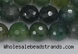 CAG9826 15.5 inches 10mm faceted round moss agate beads