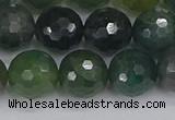 CAG9827 15.5 inches 12mm faceted round moss agate beads