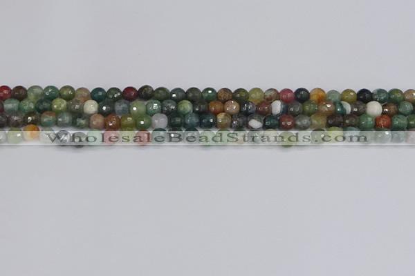 CAG9830 15.5 inches 4mm faceted round Indian agate beads