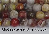 CAG9861 15.5 inches 6mm faceted round Mexican crazy lace agate beads