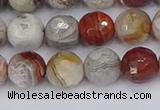 CAG9862 15.5 inches 8mm faceted round Mexican crazy lace agate beads