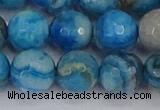 CAG9886 15.5 inches 12mm faceted round blue crazy lace agate beads