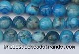 CAG9932 15.5 inches 6mm round blue crazy lace agate beads