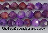 CAG9945 15.5 inches 6mm faceted nuggets purple crazy lace agate beads