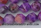 CAG9947 15.5 inches 10mm faceted nuggets purple crazy lace agate beads