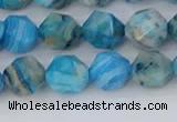 CAG9958 15.5 inches 8mm faceted nuggets blue crazy lace agate beads