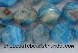 CAG9960 15.5 inches 12mm faceted nuggets blue crazy lace agate beads