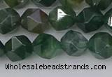 CAG9970 15.5 inches 8mm faceted nuggets moss agate beads