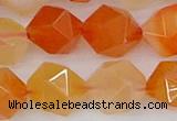 CAG9978 15.5 inches 12mm faceted nuggets red agate beads