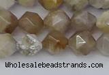 CAG9994 15.5 inches 8mm faceted nuggets ocean fossil agate beads