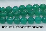 CAJ03 15.5 inches 8mm faceted round green aventurine jade beads