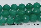 CAJ04 15.5 inches 10mm faceted round green aventurine jade beads