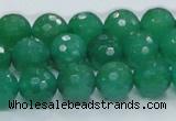 CAJ05 15.5 inches 12mm faceted round green aventurine jade beads