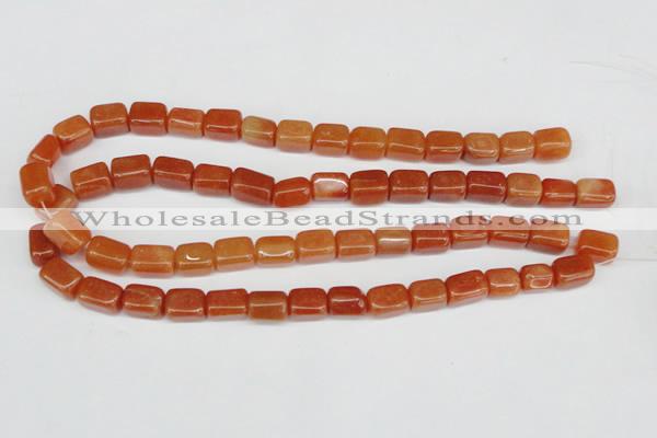 CAJ151 15.5 inches 10*13mm cuboid red aventurine jade beads