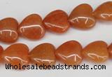 CAJ152 15.5 inches 12*12mm heart red aventurine jade beads