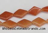 CAJ153 15.5 inches 10*15mm rhombic red aventurine jade beads