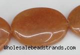 CAJ163 15.5 inches 25*35mm oval red aventurine jade beads