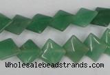 CAJ301 15.5 inches 10*10mm diamond green aventurine jade beads