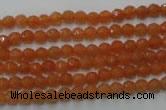 CAJ360 15.5 inches 4mm faceted round red aventurine beads wholesale