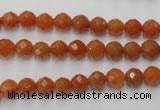 CAJ361 15.5 inches 6mm faceted round red aventurine beads wholesale