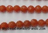 CAJ362 15.5 inches 8mm faceted round red aventurine beads wholesale