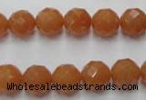 CAJ363 15.5 inches 10mm faceted round red aventurine beads wholesale