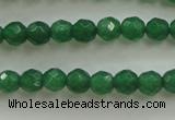 CAJ410 15.5 inches 4mm faceted round green aventurine beads