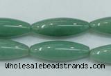 CAJ52 15.5 inches 10*30mm rice green aventurine jade beads wholesale