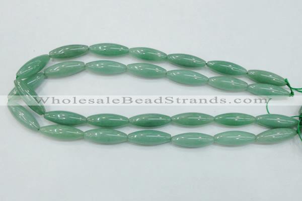 CAJ52 15.5 inches 10*30mm rice green aventurine jade beads wholesale