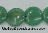 CAJ55 15.5 inches 20mm flat round green aventurine jade beads wholesale