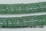 CAJ59 15.5 inches 13*18mm flat bamboo green aventurine jade beads