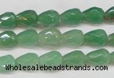 CAJ638 15.5 inches 8*10mm faceted teardrop green aventurine beads