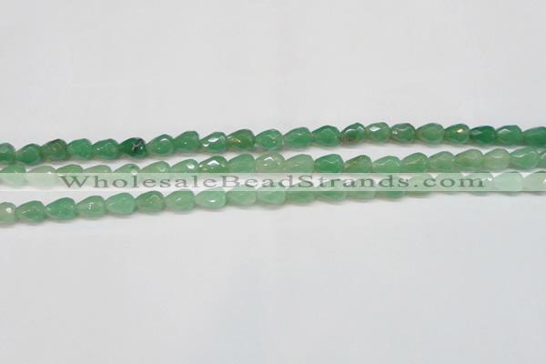 CAJ638 15.5 inches 8*10mm faceted teardrop green aventurine beads