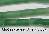 CAJ648 15.5 inches 6*12mm faceted tube green aventurine beads