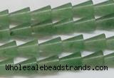 CAJ660 15.5 inches 8*10mm cone green aventurine beads