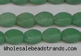 CAJ665 15.5 inches 8*12mm twisted rice green aventurine beads