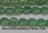 CAJ684 15.5 inches 10*10mm heart green aventurine beads